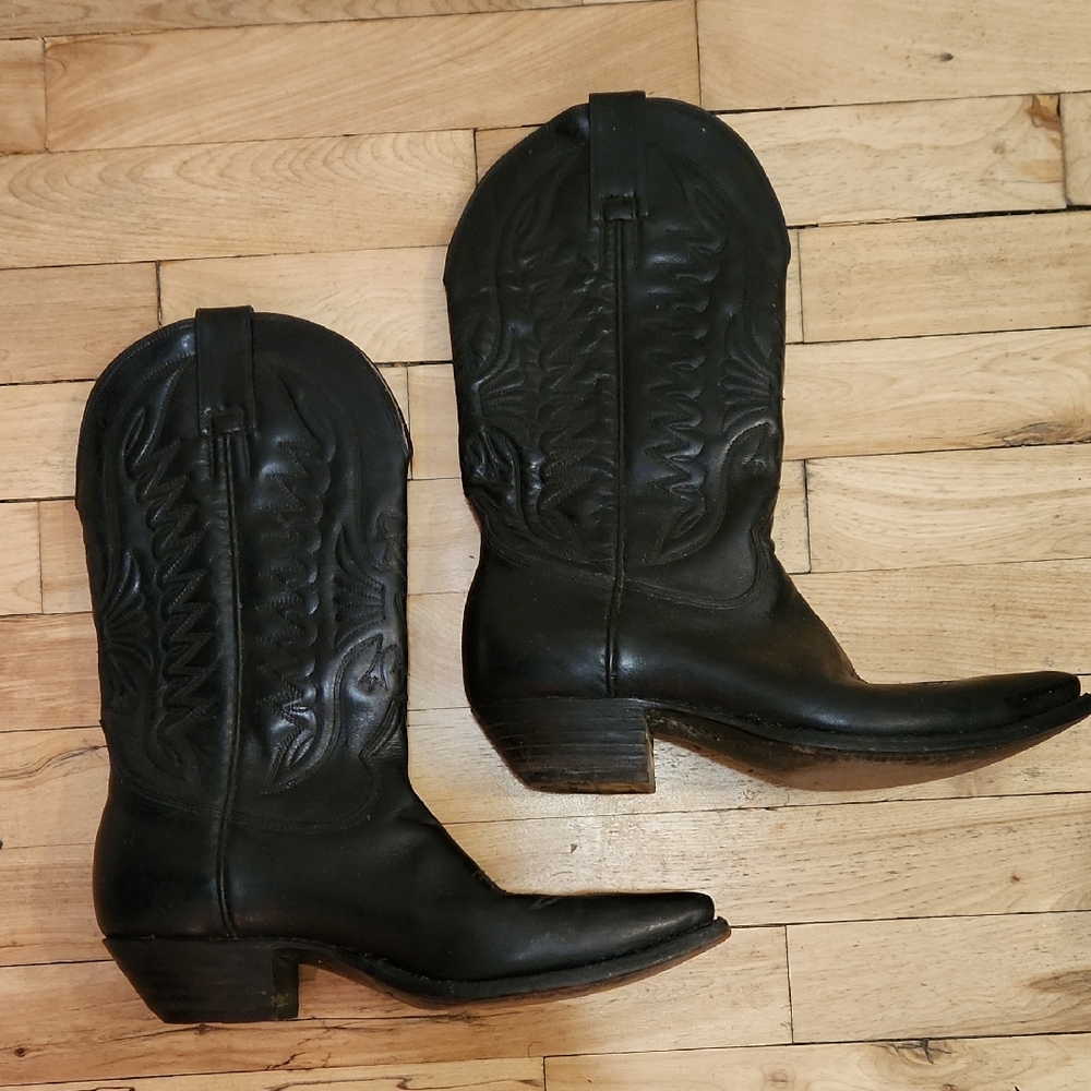 Classic Black Men's Cowboy Boots